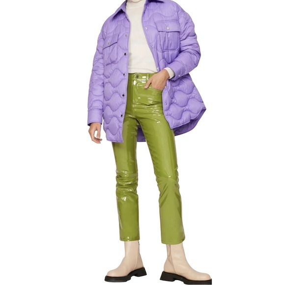 Simon Miller Pants - Simon Miller Women's Pants Size 25 Green Vinyl High Rise Cropped